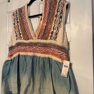 Brand new ~ Anthropologie ~ Pilcro Embroidered Babydoll Top ~ Size L